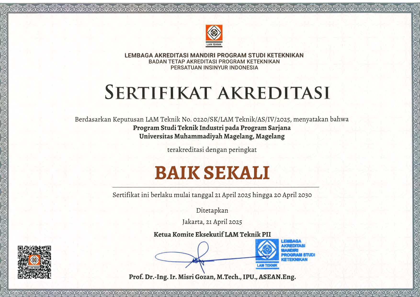 akreditasi teknik industri unimma